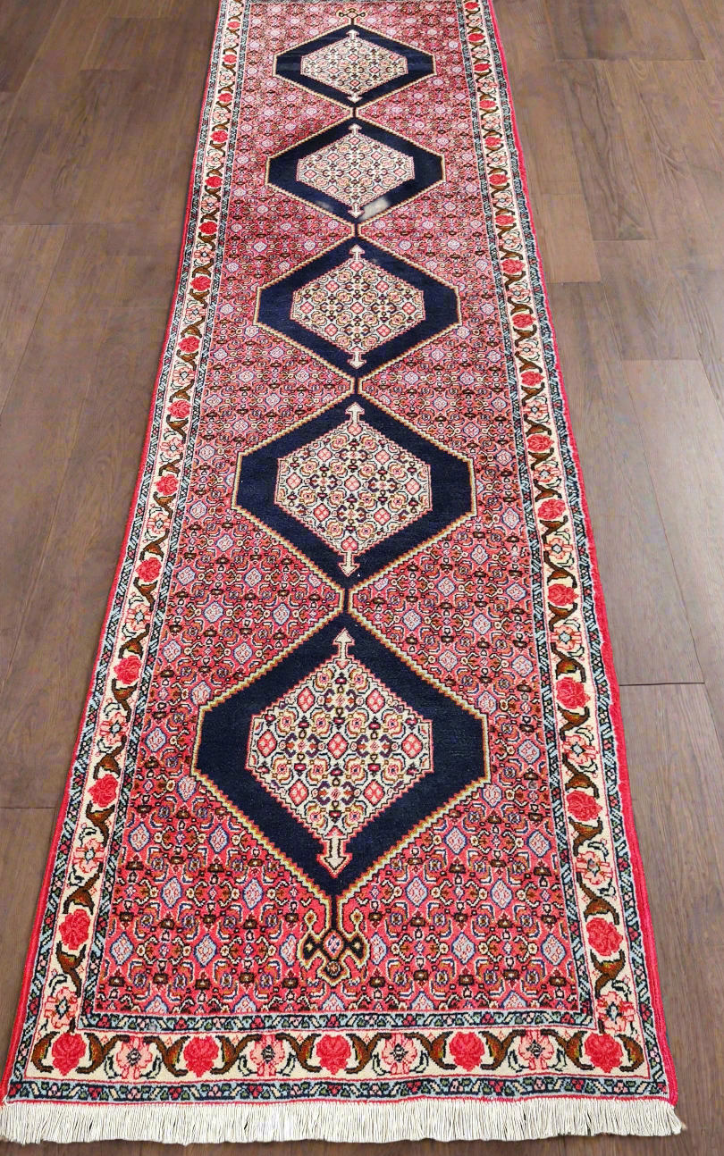 Perserteppich " ROSENBIDJAR " 306x76cm - 1A Zustand - Top Läufer